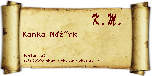 Kanka Márk névjegykártya